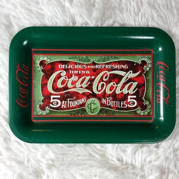 NWOT Set of 2 Vintage Coca-Cola Small Tin Trays - Picture 2 of 10